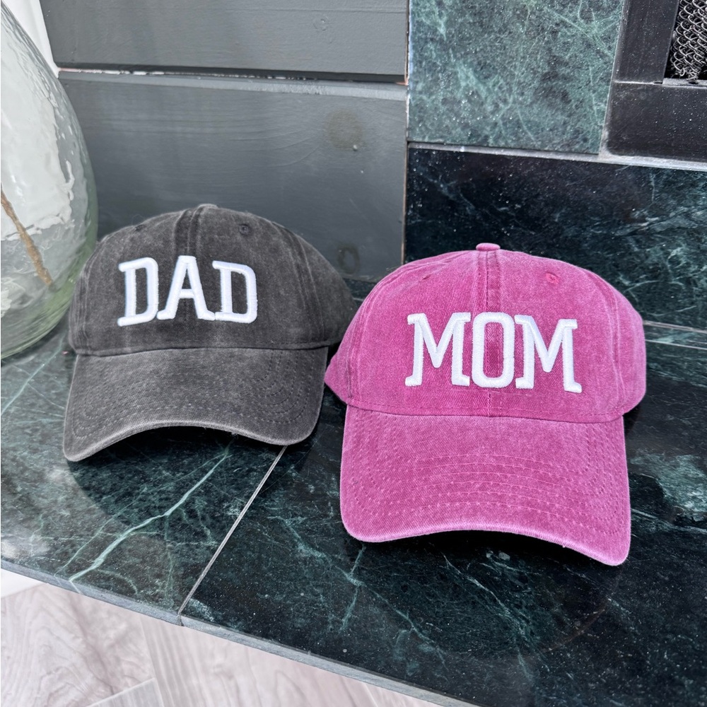 Black and red Dad and Mom Hat